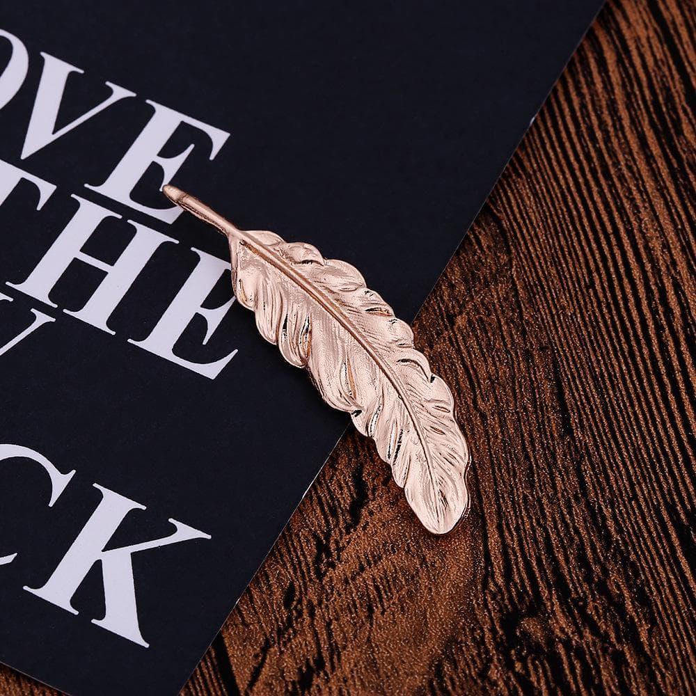 Korean Retro Gold Leaf Feather Brooch for Men