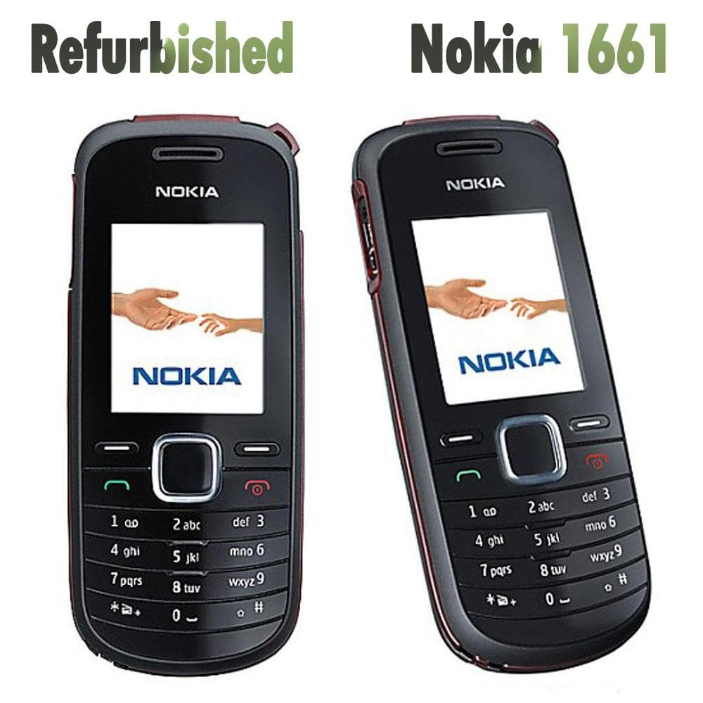 Refurbished Nokia Original Nokia 1661 2G Unlocked Mobile Phone With 1 SIM 1 Battery 1 Charge black