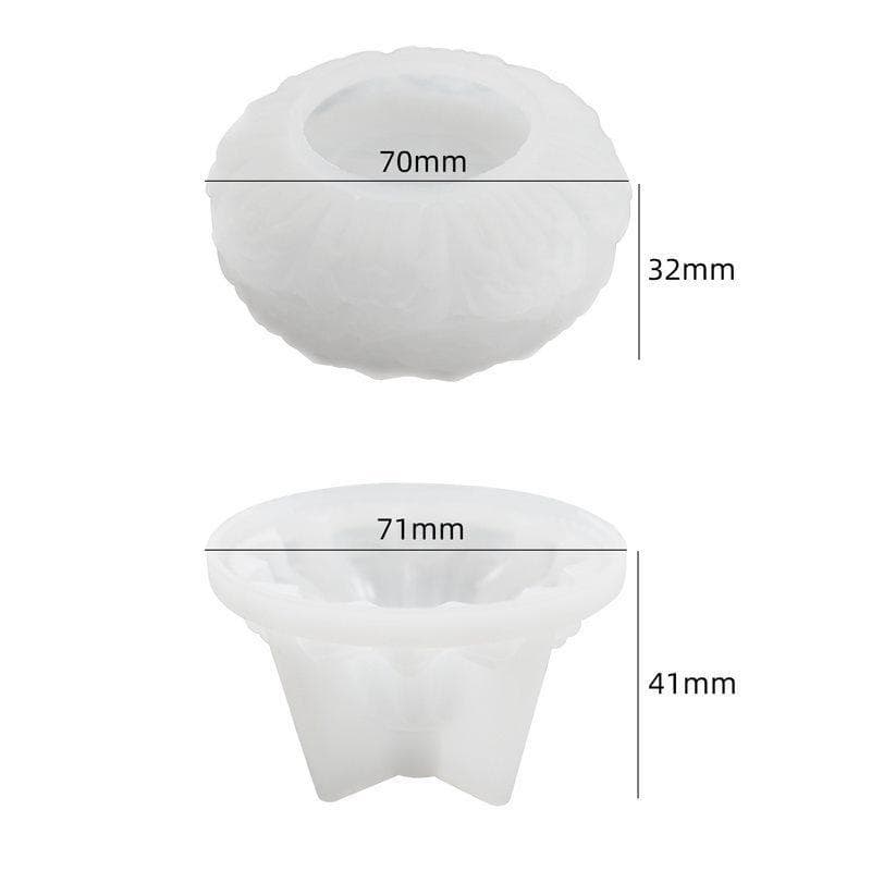 1PCS/SET DIY Lotus Bracket Gypsum Drip Mold Handmade Plaster Jewelry Storage Flower Shaped Tray Mould white