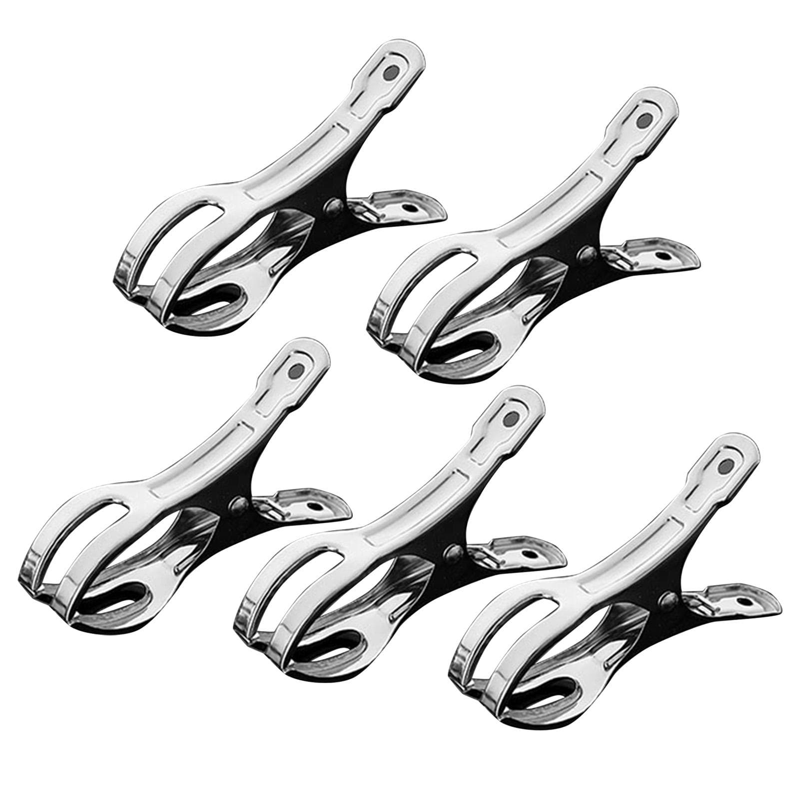 5Pcs Stainless Steel Clothespins Strong Clamping Rustproof Durable Lightweight Portable Metal Beach