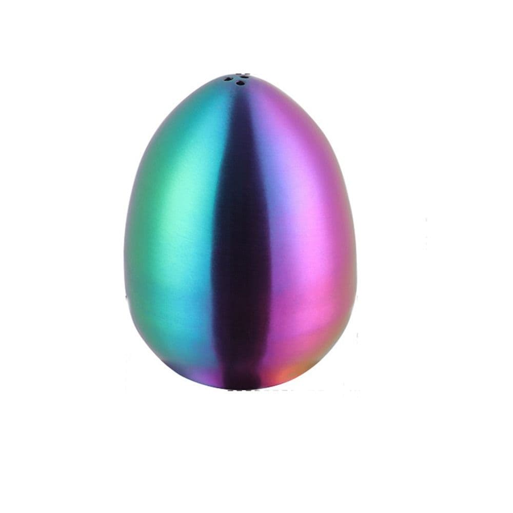 Creative Stainless Steel Condiment Jar Utensils Egg Shape Upright 3-hole Seasoning Container Salt Pepper Shaker Household multicolour