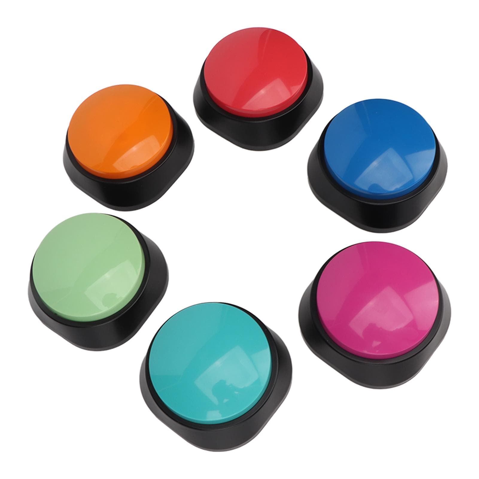 6PCS Voice Recording Button 30 Seconds Recordable Talking Buttons Pet Training Buzzer for