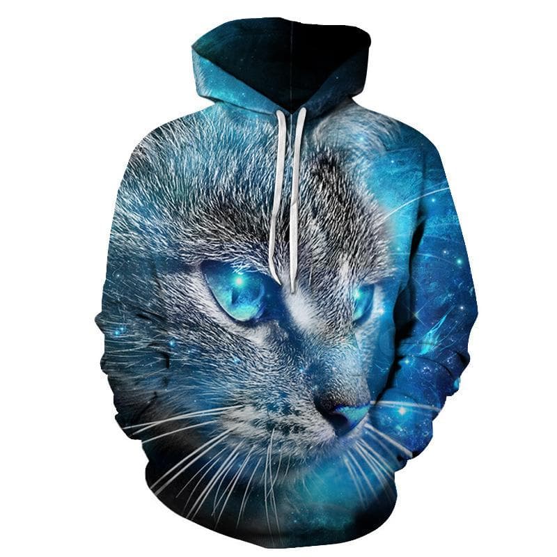 New Fashion Cat Hoodies 3D Animal Cat Printed Hoodie Casual Men Women Hooded Pullovers M