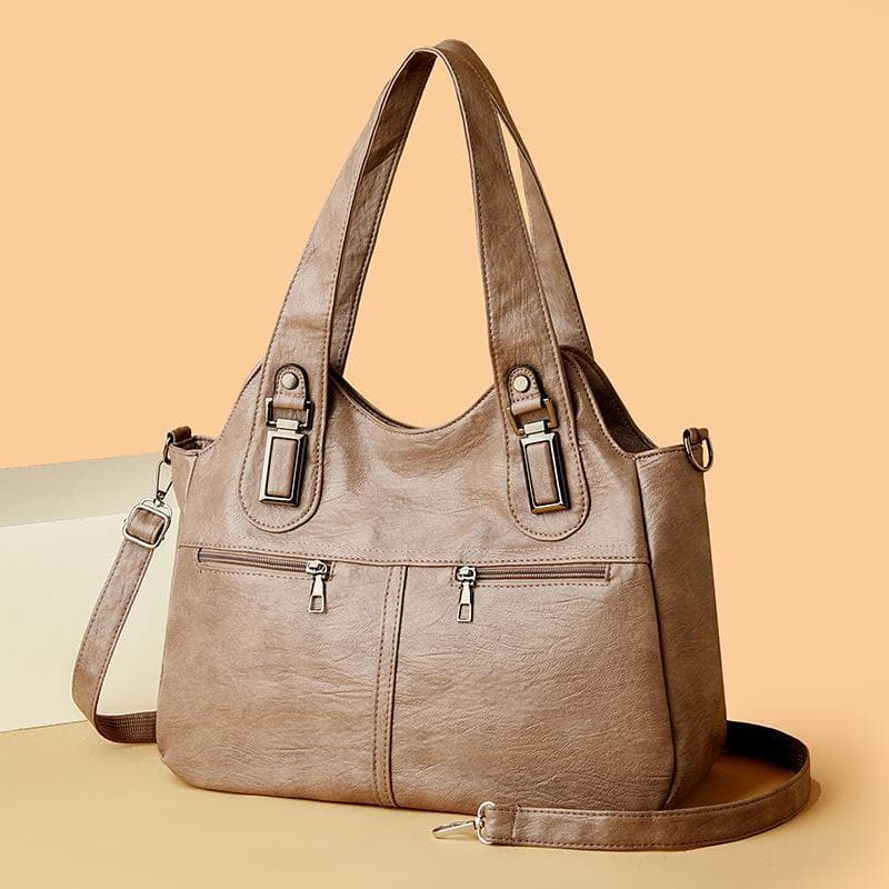 Women's Large-Capacity Retro Shoulder Handbags - Fashionable and Versatile for European and American Styles. camel