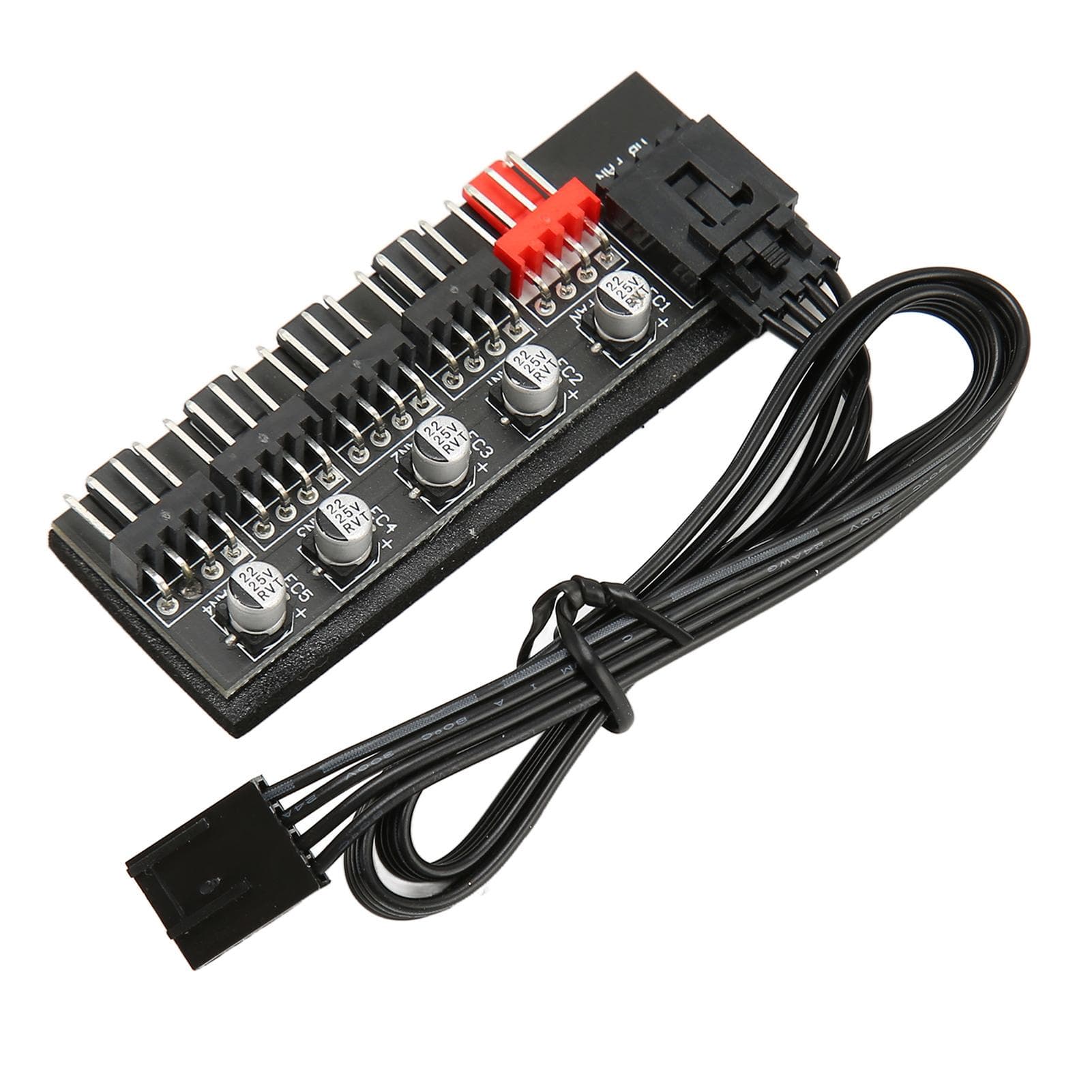 PWM Fan Hub 1 To 5 Way Flexibility PC CPU Fan Splitter Fan Power Cable Hub for Desktop Computer