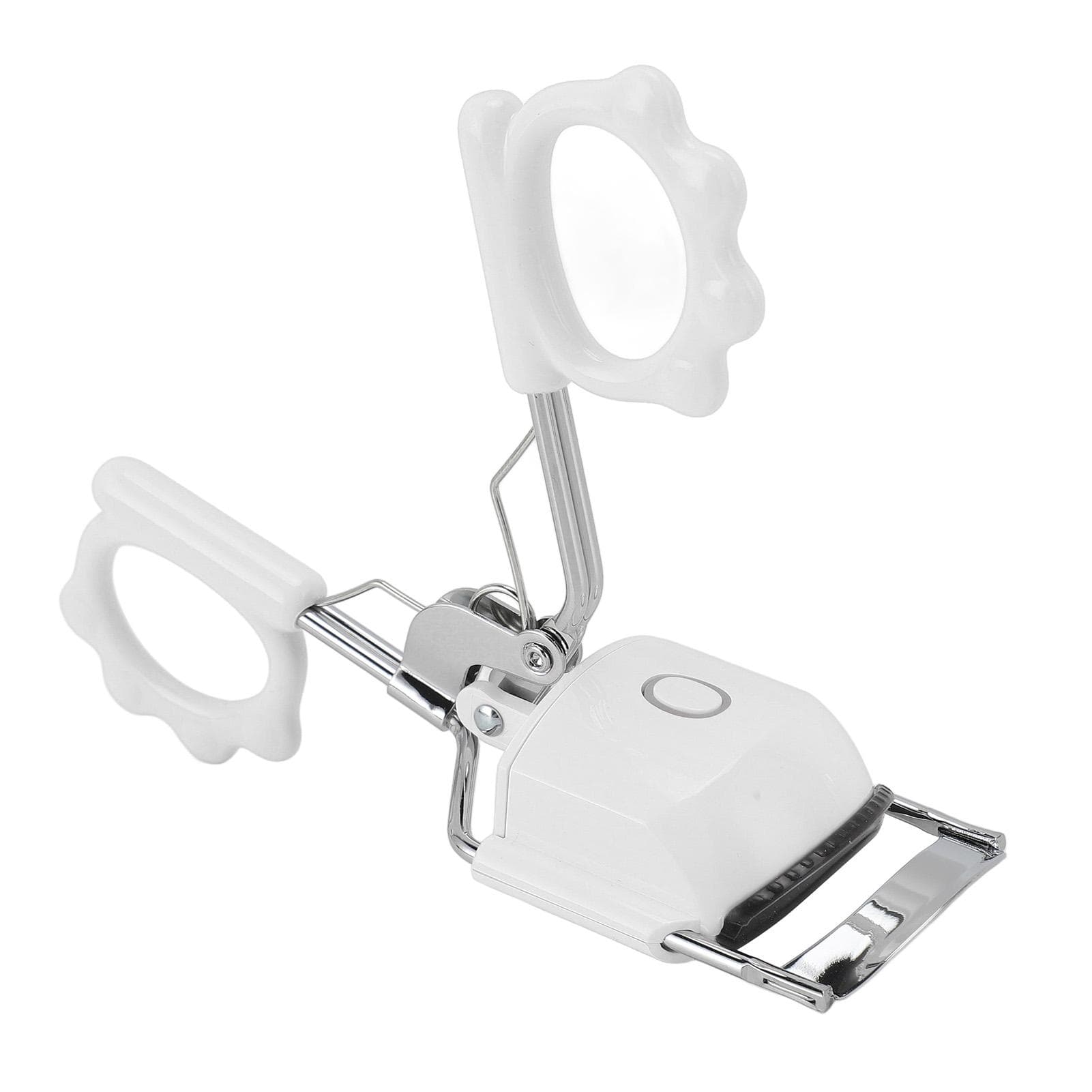Heated Eyelash Curler Rechargeable with Type C Long Lasting Curls 2 Modes Anti Burn Portable white