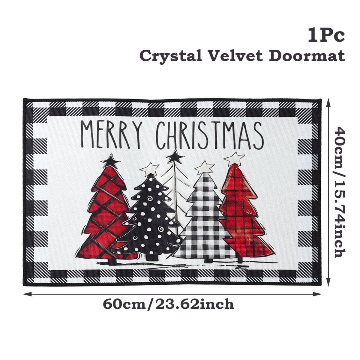 Christmas Welcome Doormat Indoor Outdoor Area Carpet Merry Christmas Home Decoration 2024 Navidad New Year 2025 40x60cm 16x24inch