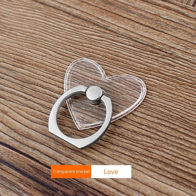 Mobile Phone Holder Transparent Finger Ring Stand Universal Grip For iPhone 13 12 Huawei Xiaomi 360 Degrees Car Smartphone Support Love