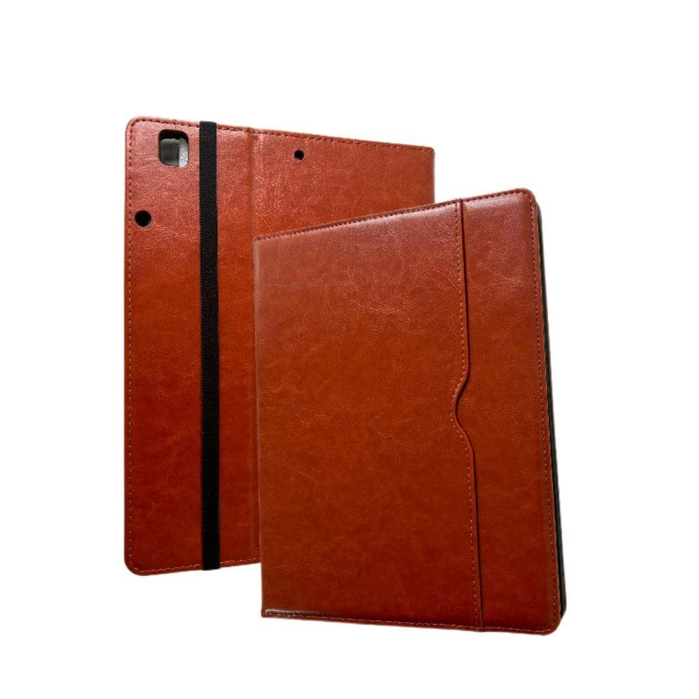 Premium Leather iPad Case 9.7-12.9 Inch Vintage Style with Pencil Slot Honeycomb Protection Cover for Tablet iPad10.9/11 dark brown