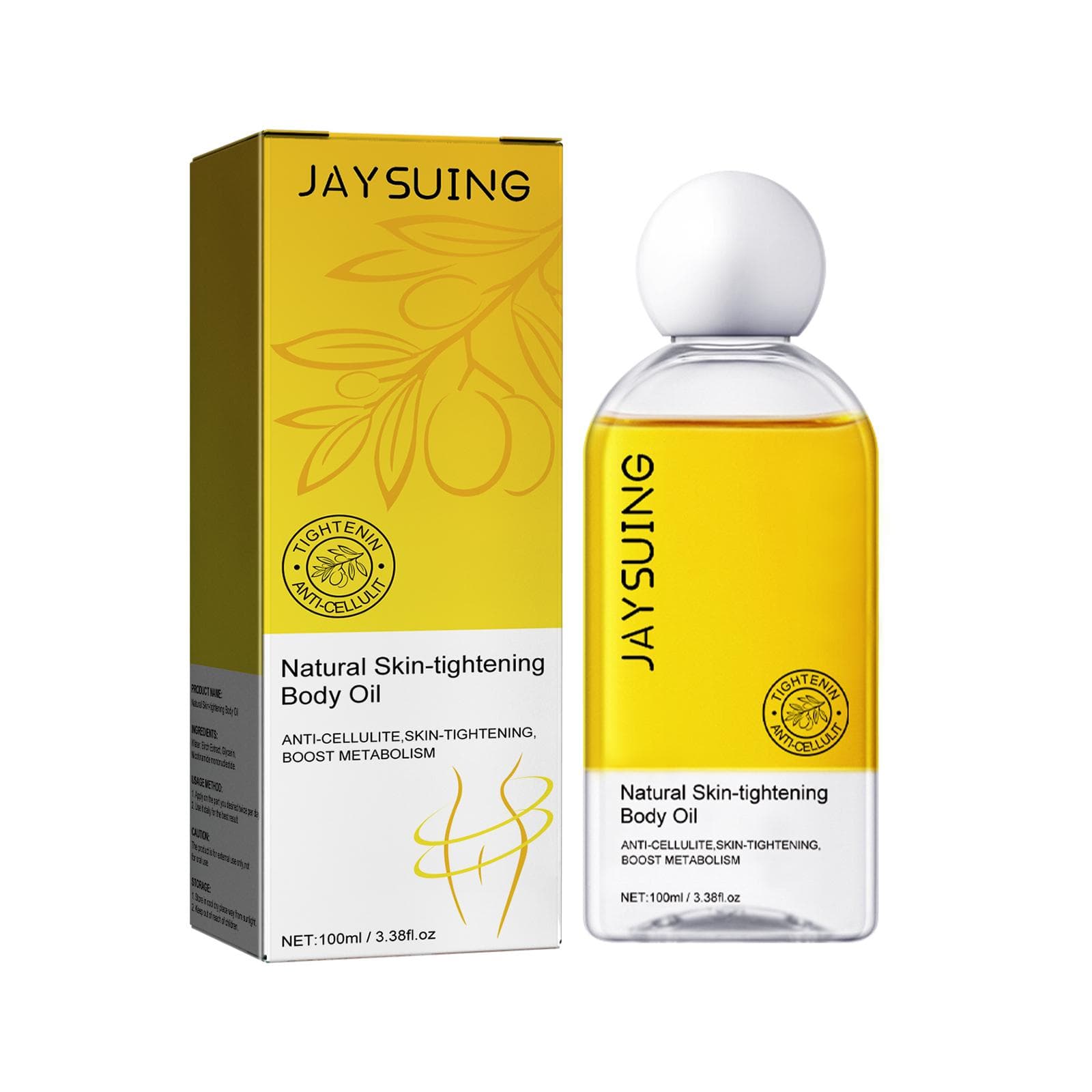 Jaysuing Skin Tightening Body Oil Slimming Beauty Oil Anti-Cellulite Nourishing Massage Firming yellow