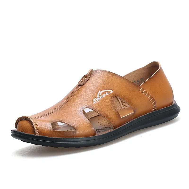 Summer Sandals Men's Sandals and Slippers Men's Soft Bottom Non-slip Casual Beach Shoes 44 yellow