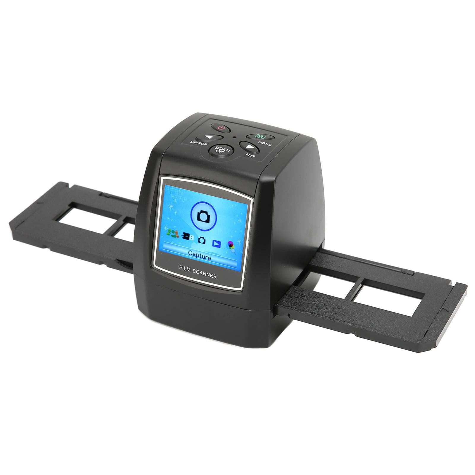 Film Scanner Small Portable Multifunction 2.4in LCD Screen Film Scanner for 35mm 135mm Slide Film EU Plug
