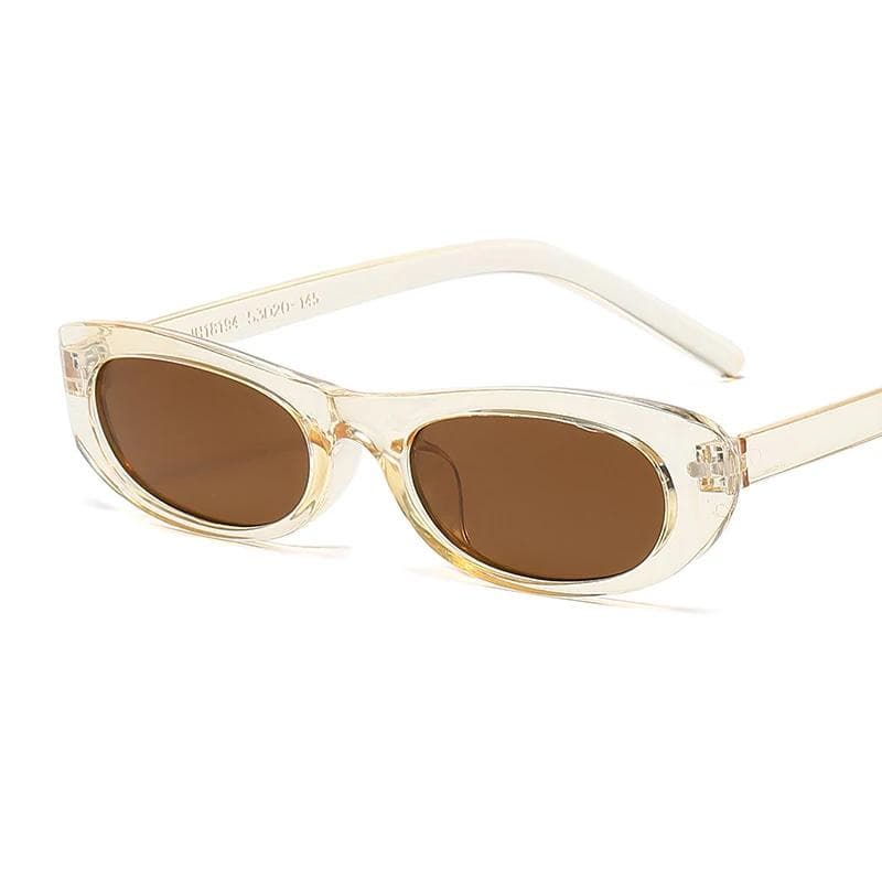 Small Frame Oval Sunglasses Women Vintage Mirror Sun Glasses Female Fashion Shades Designer Brand Personality As Picture