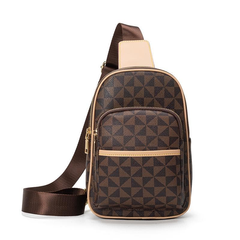 Plaid Print Chest Bag for Men and Women Large Capacity Shoulder Bag Personalized Camouflage Print Bag