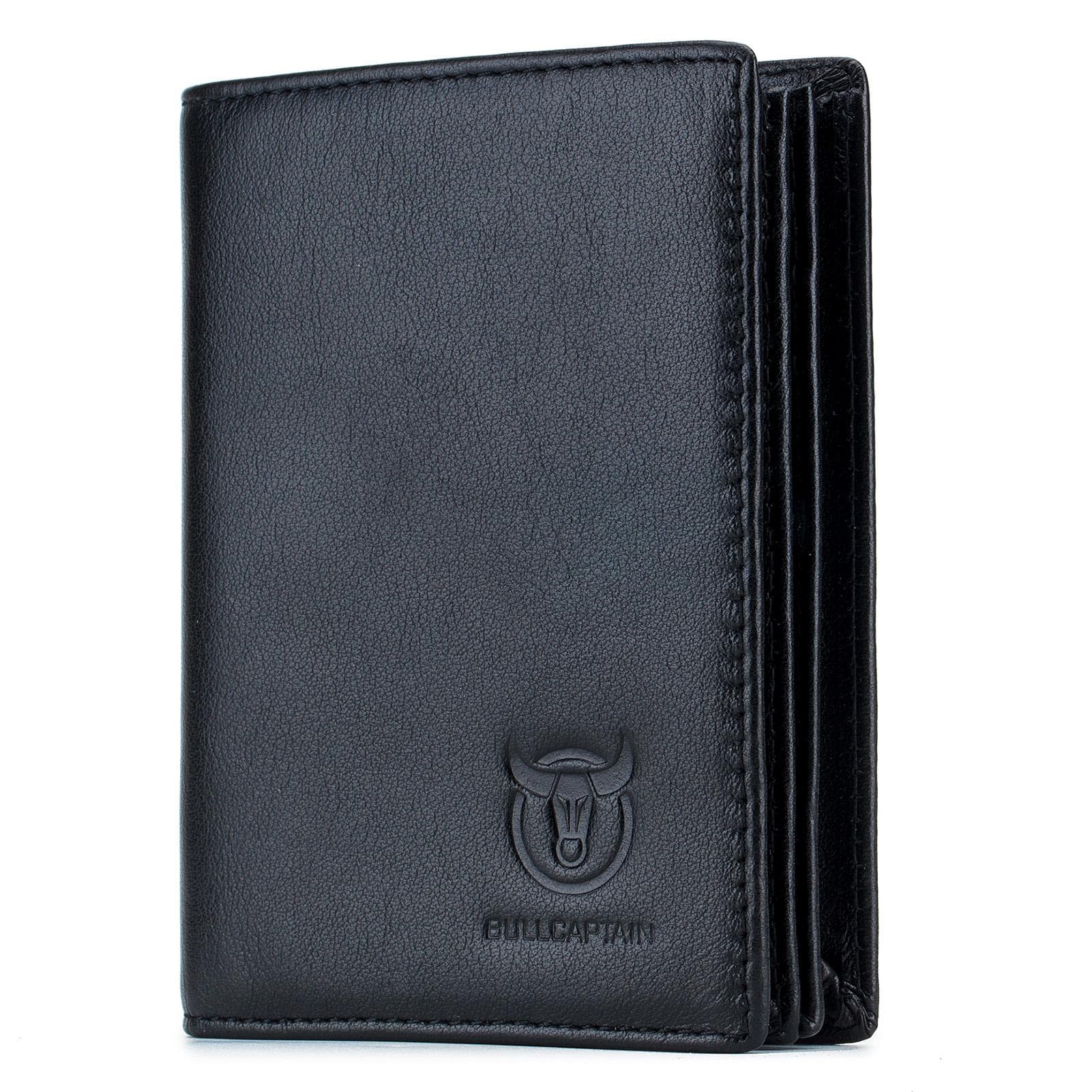 Leather Wallet Large Capacity Wallet Credit Card Holder for Men with 15 Card Slots black