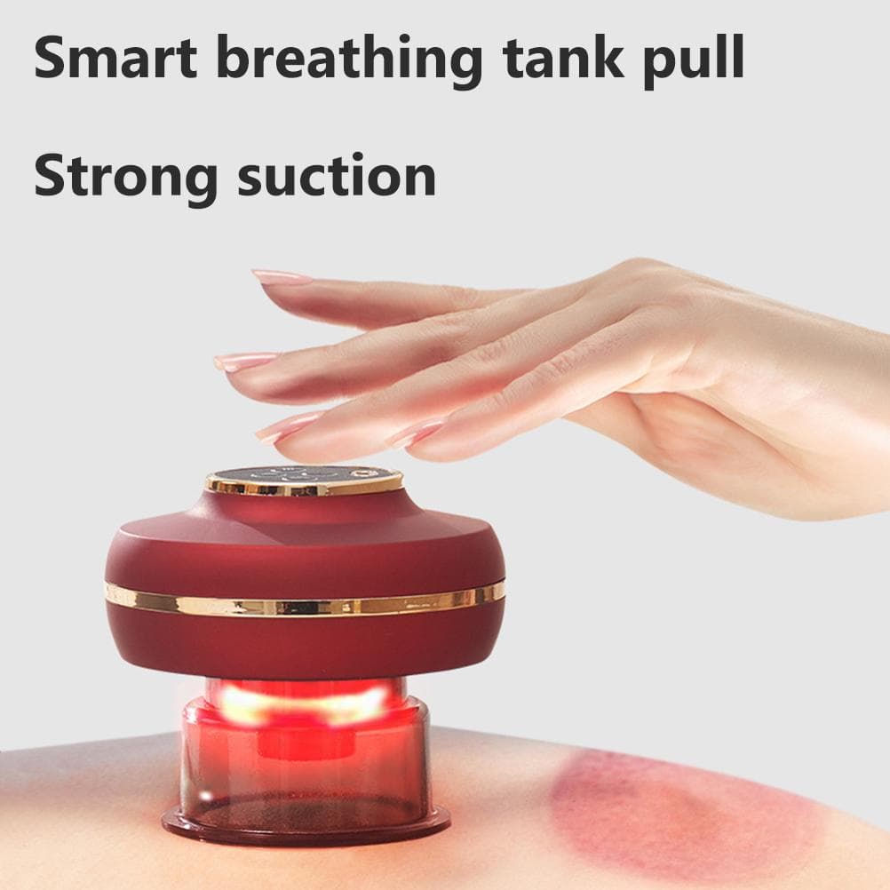 Electric Cupping Massager 3 Temperature Control Vacuum Cupping Portable Scraping Tool for Home red