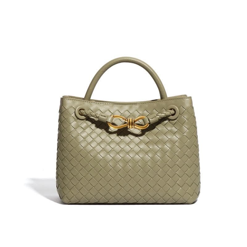 Fashionable and Niche Hand-held Women's Bag with A Bow, Hand-woven Metal, and A Casual, Large-capacity Single-shoulder Crossbody Bag