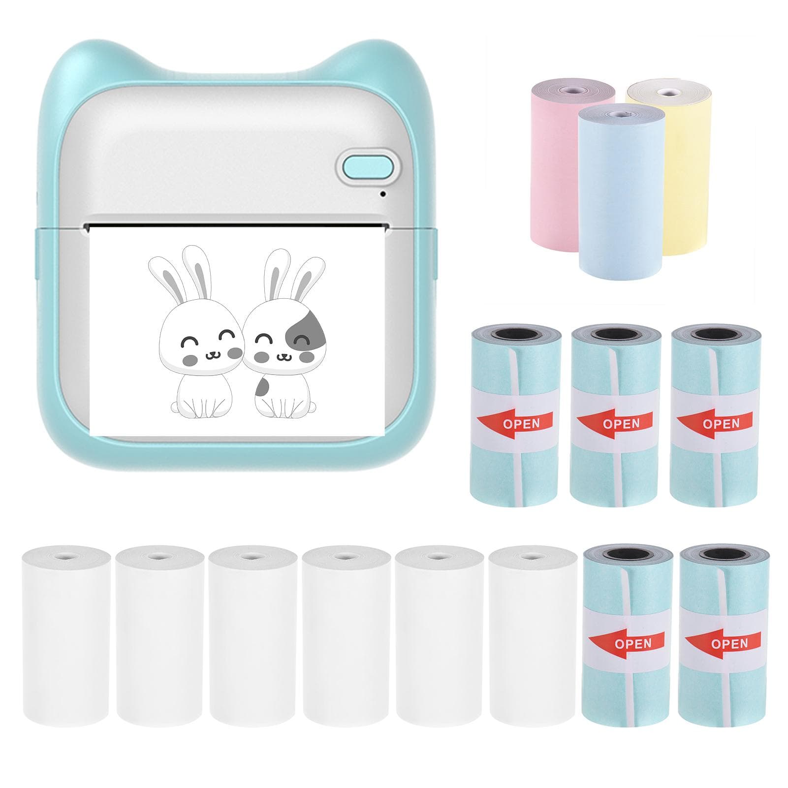 Mini Pocket Photo Printer Portable Thermal Printing Machine 190dpi Wireless BT Connection for BL-6 blue
