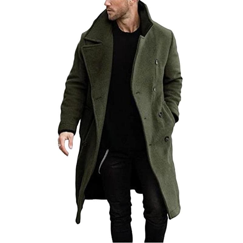 Men's Woolen Coat, Thickened Coat, Woolen Windbreaker M