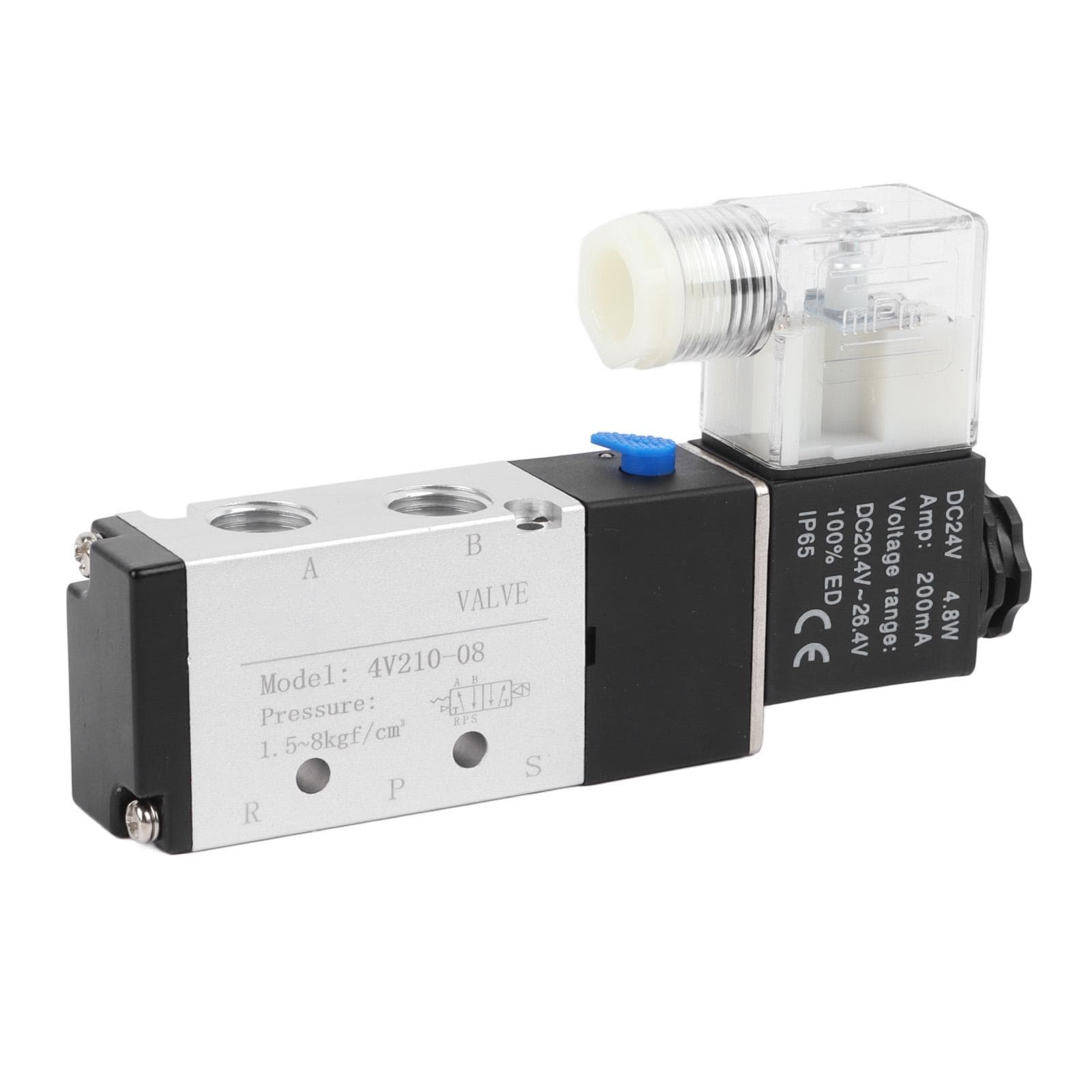 Pneumatic Solenoid Valve 2 Position 5 Way Solenoid Air Valve with 8mm Connector Silencer
