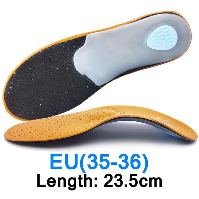 1pair Leather Insole For Flat Feet, Insoles For Feet, Suitable Men Women EU35-36