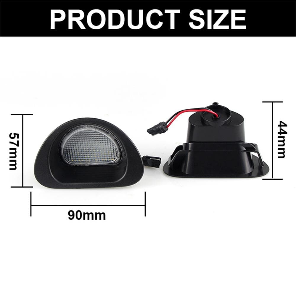 2Pcs LED Licence Plate Light White For Citroen C1 Peugeot 107 2005-2014