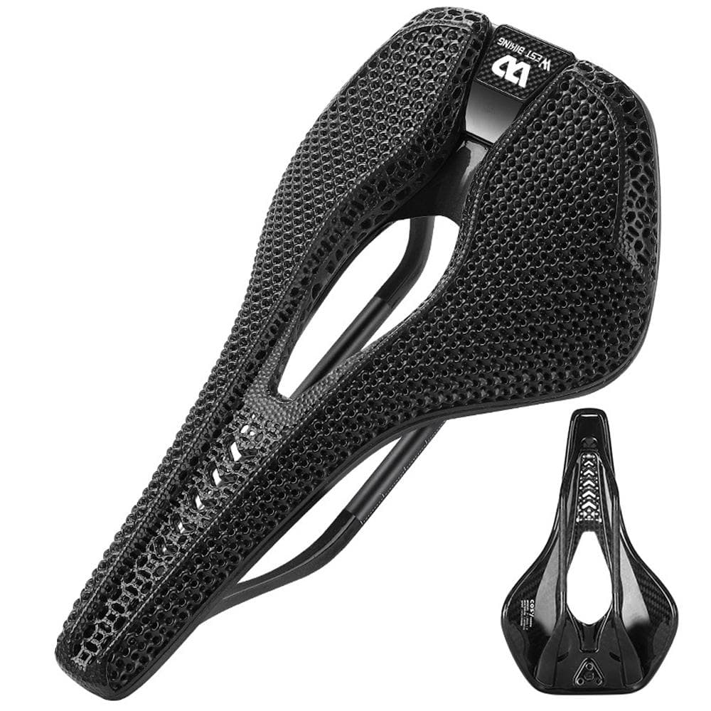 Carbon Fiber 3D Printed Bicycle Saddle Breathable Bike Saddle Ultralight Road Bike Seat black