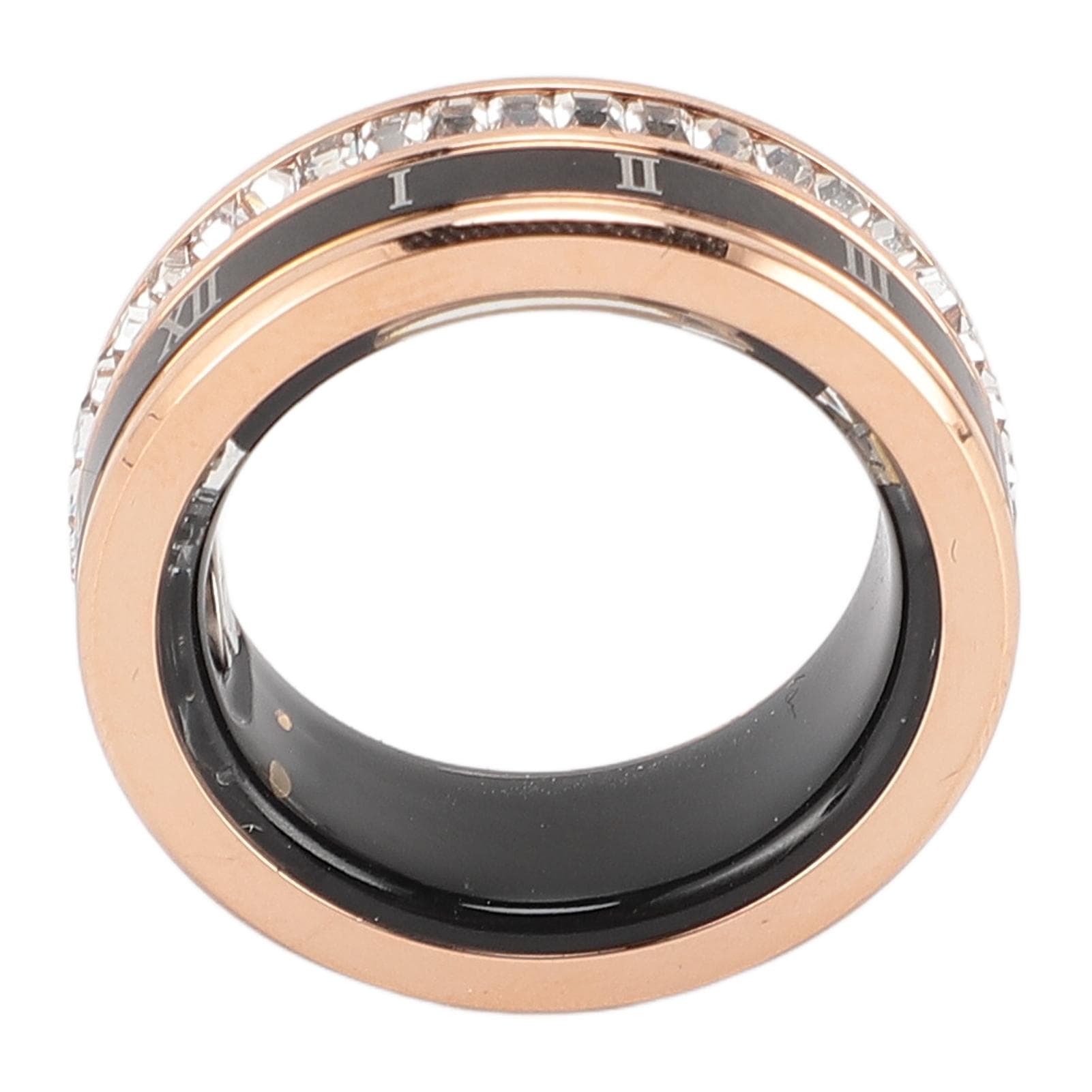 Rhinestones Smart Ring IP68 Water Resistant Sports Monitoring Step Counting BT Smart Ring with ID 18.2mm / 0.72in