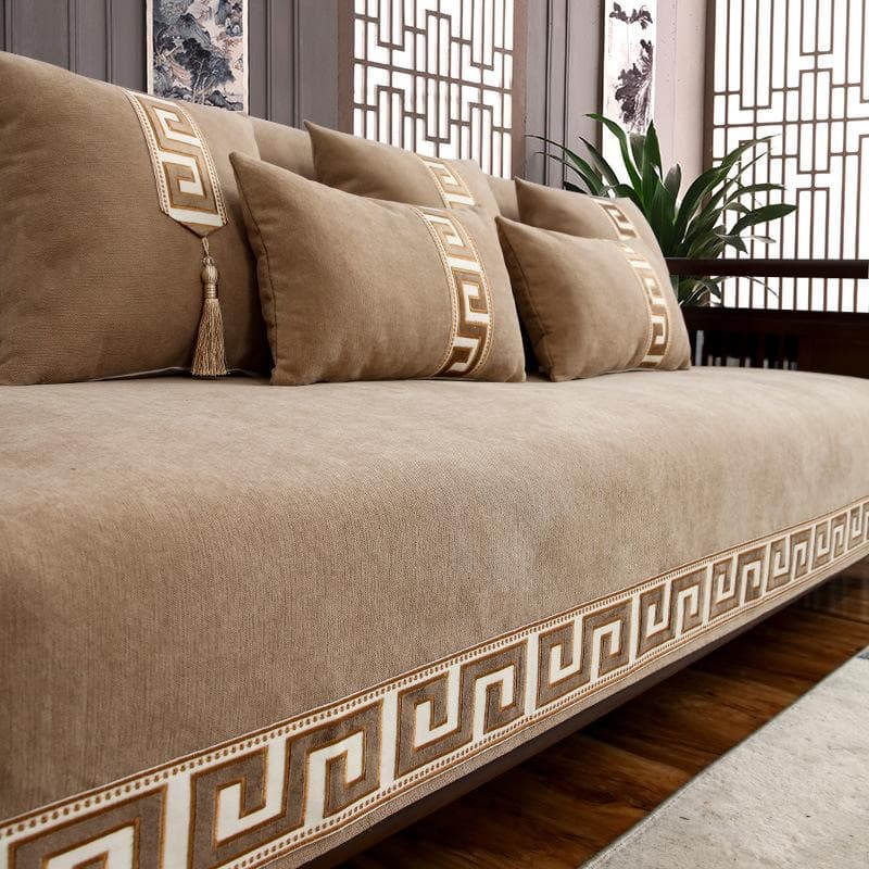 Luxury Embroidery Sofa Cover Protector Non-slip Wide Gold Side Couch Slipcover Four Season Universal Sofa Covers for Living Room 90x120cm 1pcs