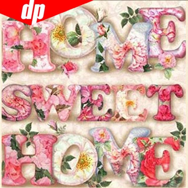 Full Round Sweet Home DIY Diamond Painting Drill Diamond Embroidery 30x30