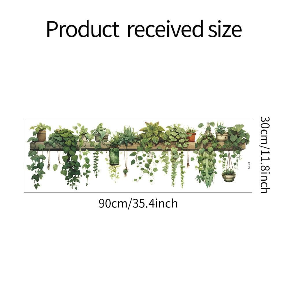 1PCS Small Fresh Green Plant Leaves Study Bedroom Living Room Wall Landscaping Decorative Wall Stickers