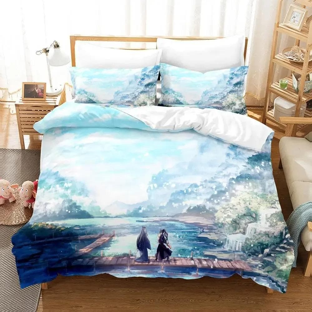 New Mo Dao Zu Shi The Grandmaster of Demonic Cultivation Bedding Set Anime three-piece set Adult Kid Bedroom Duvet cover Sets 135x200cm 2pcs