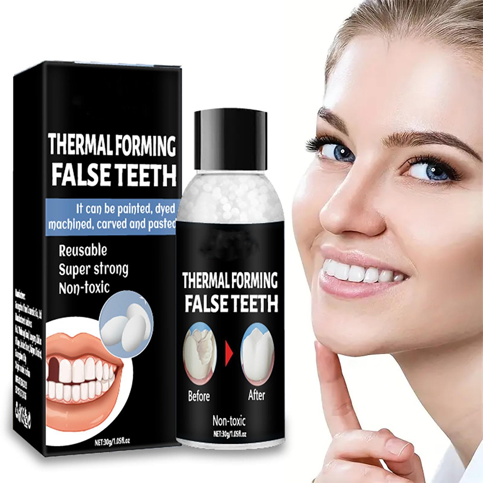 Adhesive To Gaps Between Teeth Fillings Interdental Material Denture Tools For Fixing Filling Missing Broken Tooth Moldable Fake Teeth One Size
