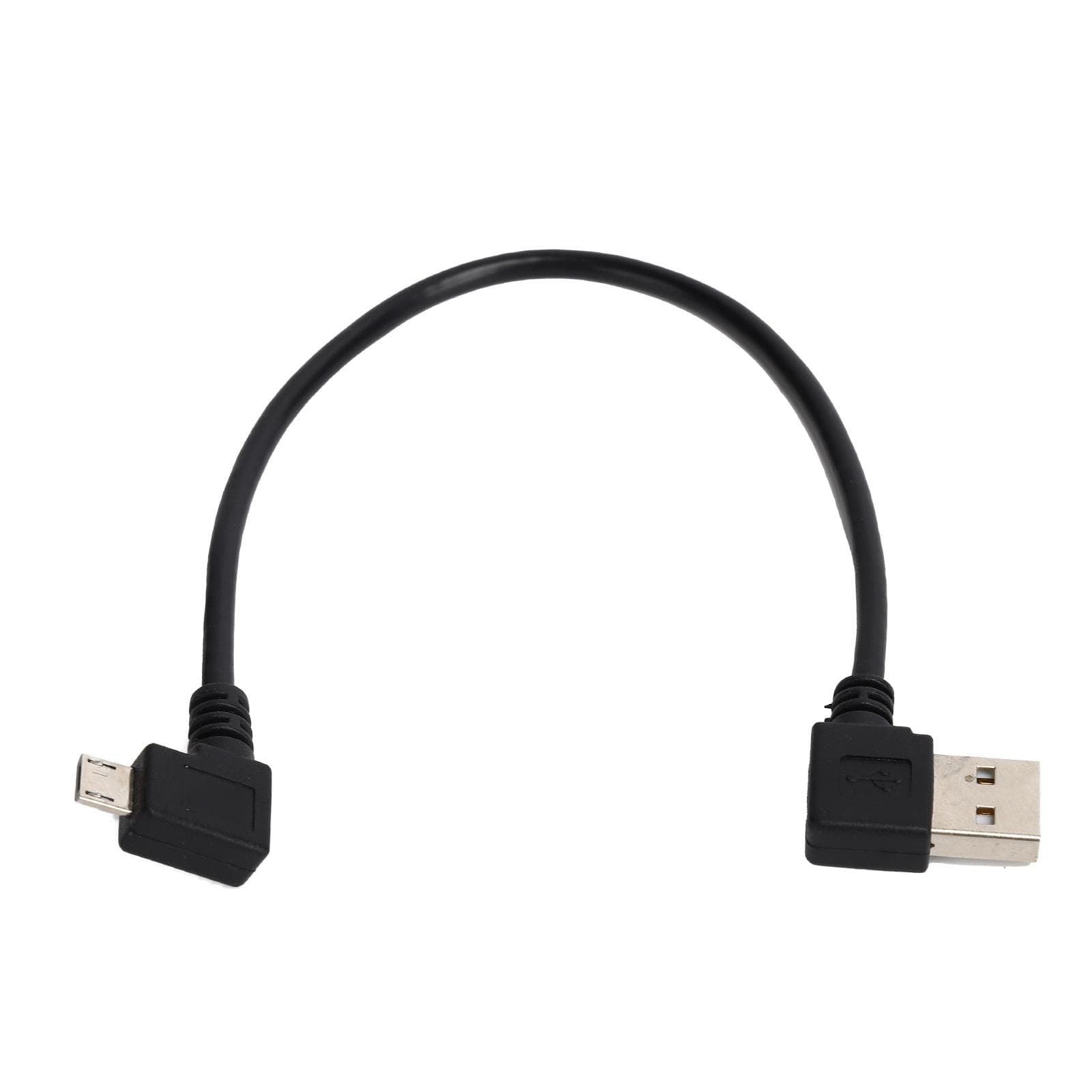 USBA to Micro USB Male Data Cable Right Angle Connection Adapter Cable 24cm Black