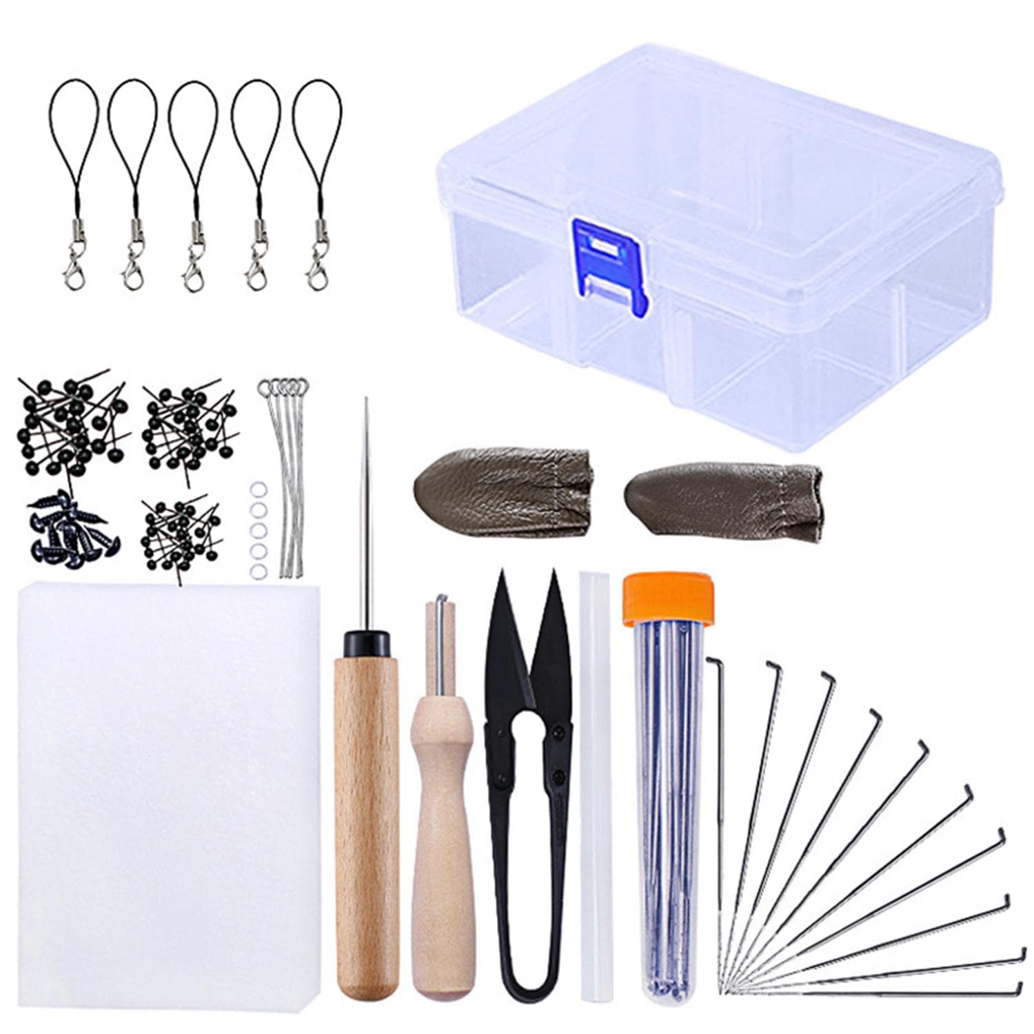 54PCS Needle Felting Kit Needle Felting Starter Kit Fibre Yarn Needle Felting Supplies for DIY multicolour