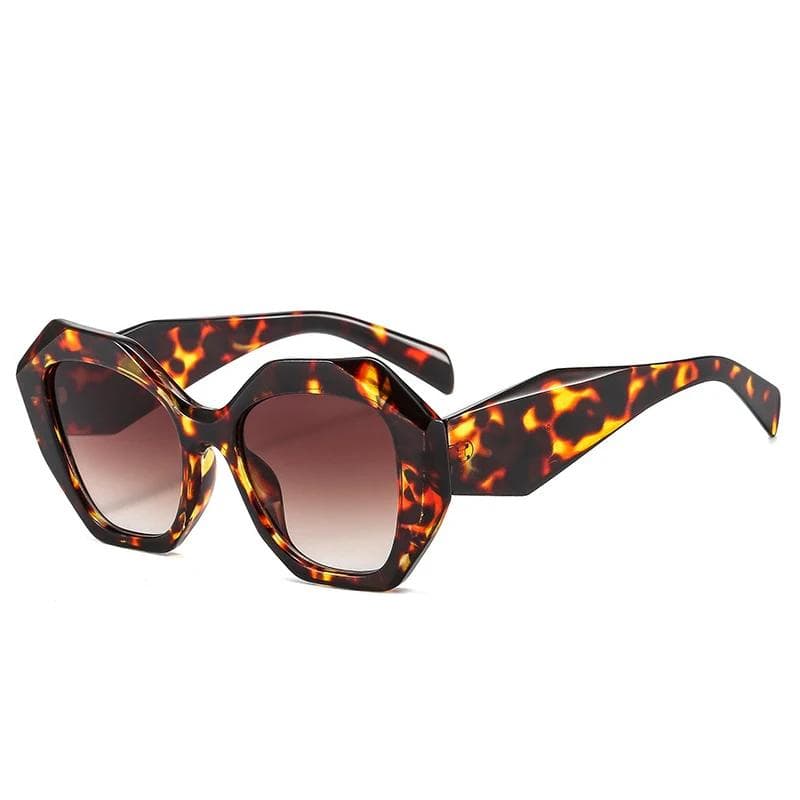 Retro Oversized Irregular Polygon Sunglasses Women Men UV400 Jelly Color Gradient Fashion Shades Eyewear As the picture