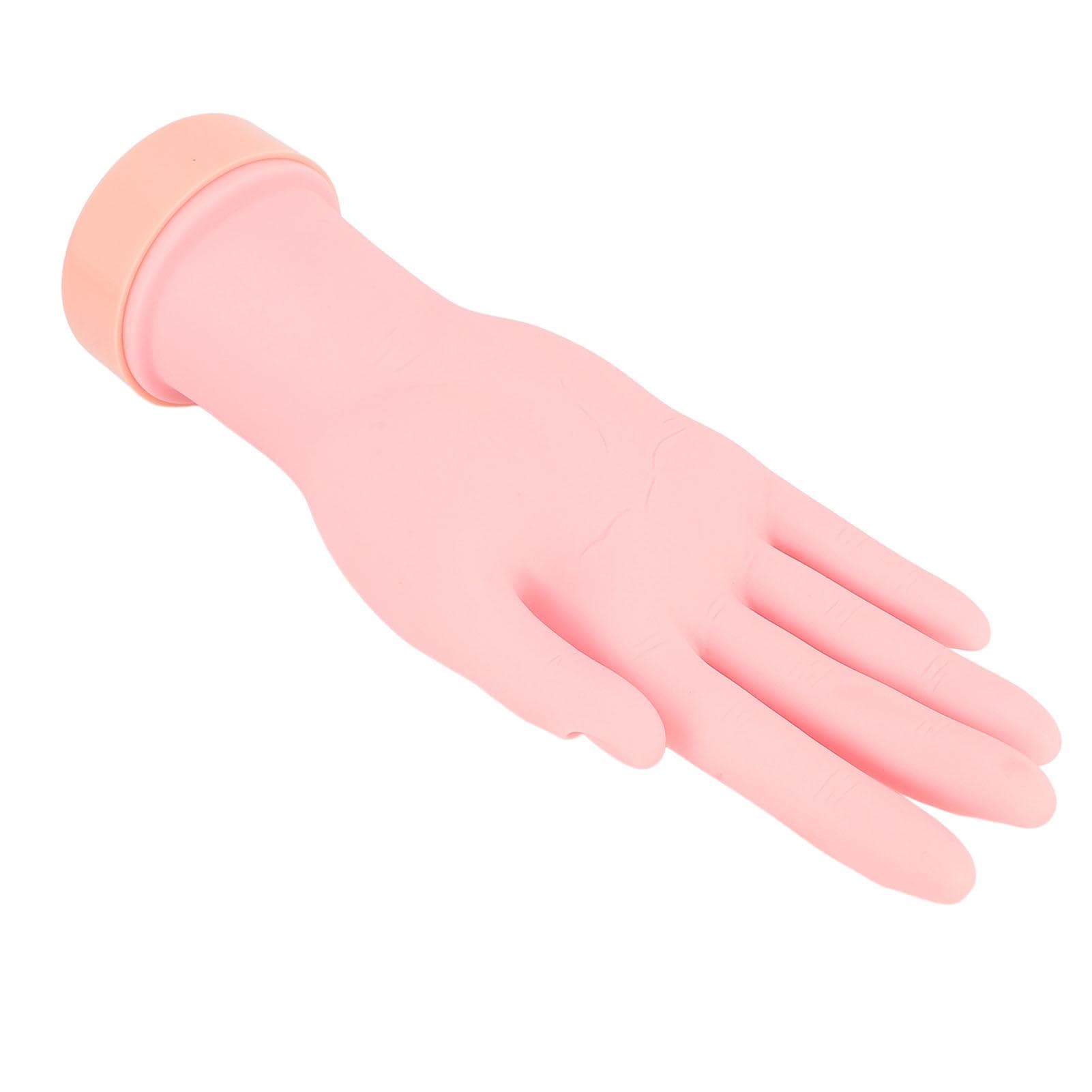 Manicure Practice Hand Model Embedded Nail Grooves Bendable Nails Tips Art Trainer Hand for Props