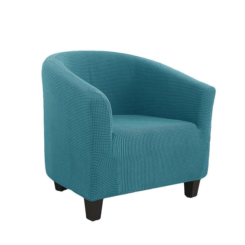 Club Chair Cover Stretch Tub Chair Slipcover Solid Color Sofa Cover Polar Fleece Couch Covers for Study Bar Counter Living Room 1 Pc blue