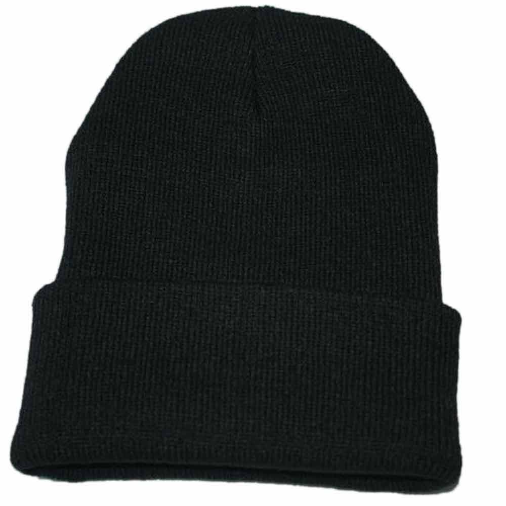 Unisex Slouchy Knitting Beanie Hip Hop Cap Warm Winter Ski Hat black