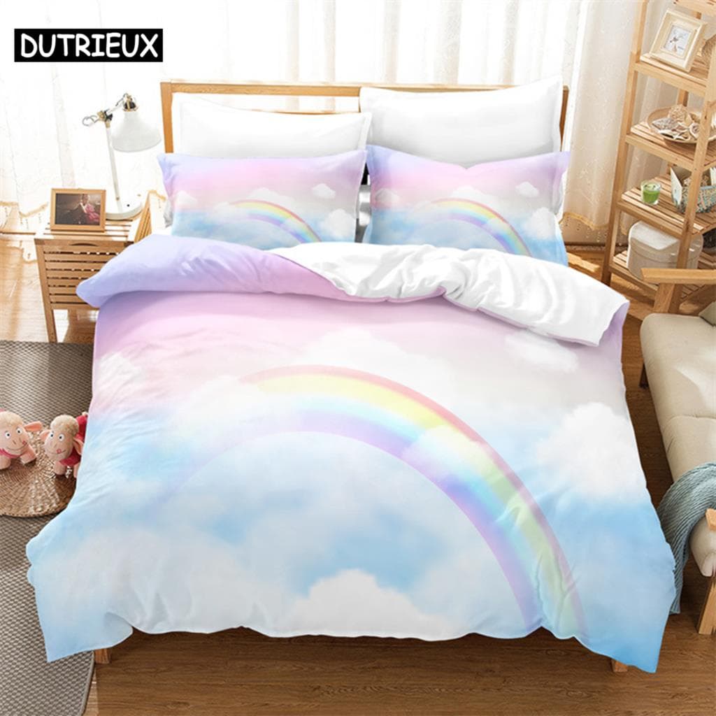 Cartoon Children Bedding Set Duvet Cover Set 3d Bedding Digital Printing Bed Linen Queen Size Bedding Set Fashion Design EU single(135x200cm)&set