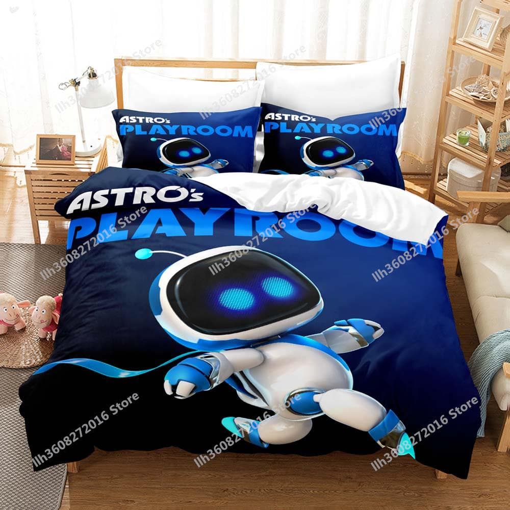 ASTRO BOT Bedding Set Single Twin Full Queen King Size Bed Set Adult Kid Bedroom Duvetcover Sets 3D Print Anime Bed Sheet S AU Single(140x210cm)