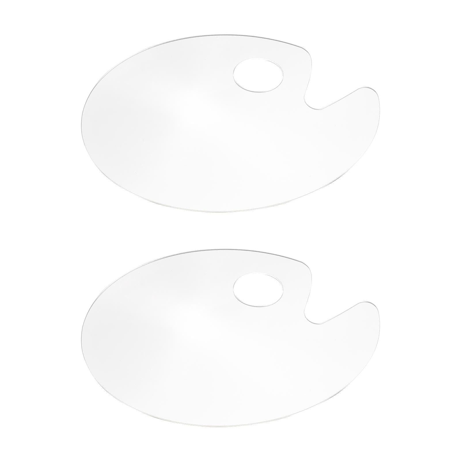 2PCS Acrylic Paint Palette Rectangle Shape Transparent Non-Stick Oil Paint Mixing Tray Comfortable 2 transparent