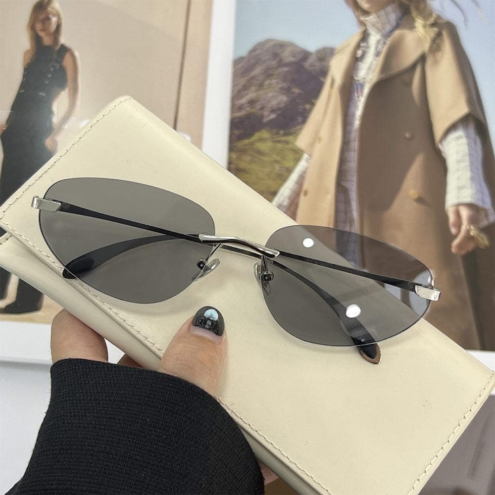 Futuristic Frameless Sunglasses UV400 Protection Luxury Y2K Shades Unisex Hip-Hop Sun Glasses for Women Men