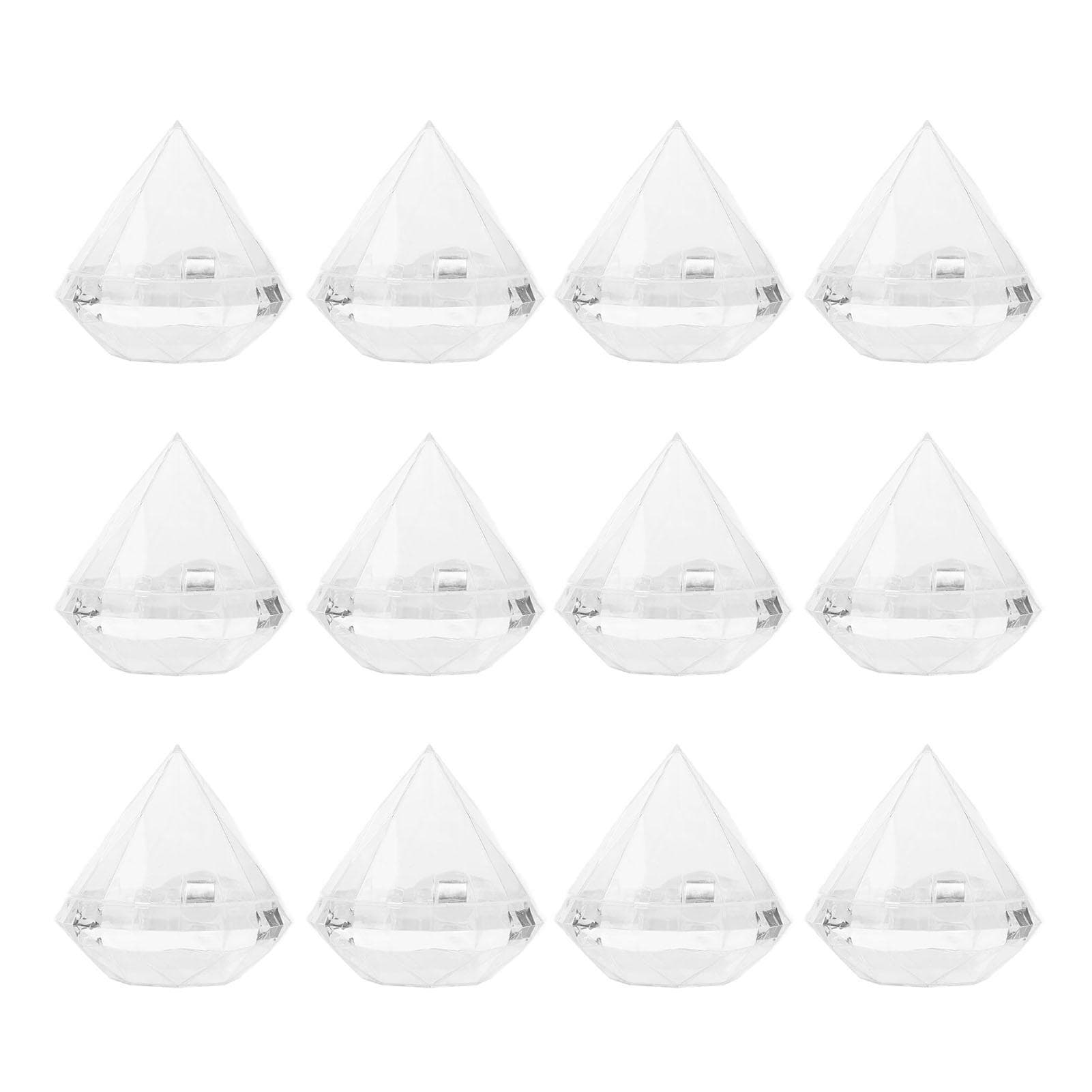 Candies Box Diamond Shaped Clear Jar Transparent Plastic Candy Storage Box for Home