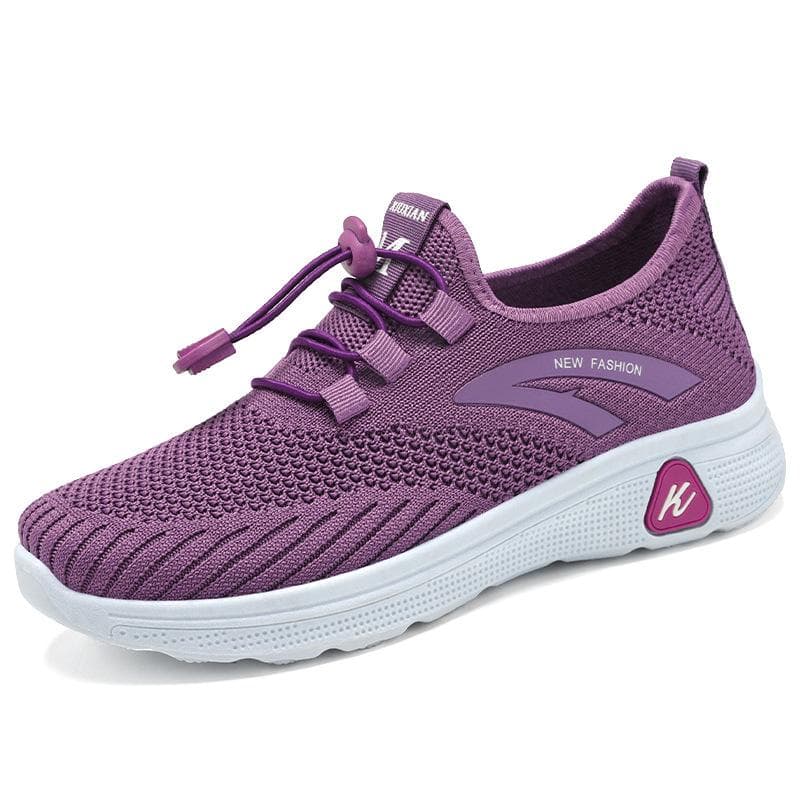 Shoes Women's Spring New Women's Shoes Casual Mother Shoes Flying Knitted Socks Shoes Soft Bottom Sports Shoes Women 40