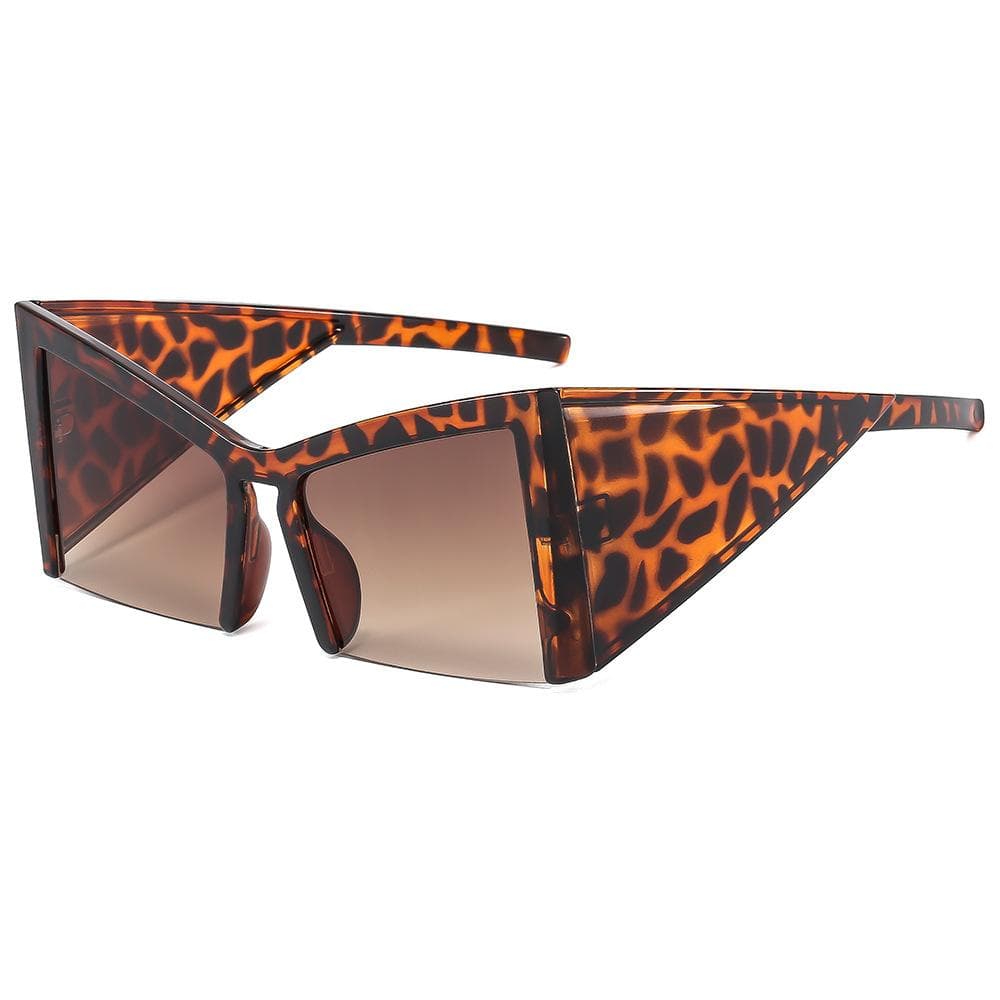 Half Frame Square Sunglasses Women Men UV400 Luxury Big Shades Oversize Sun Glasses Retro Brand Gafas Oculos as picture