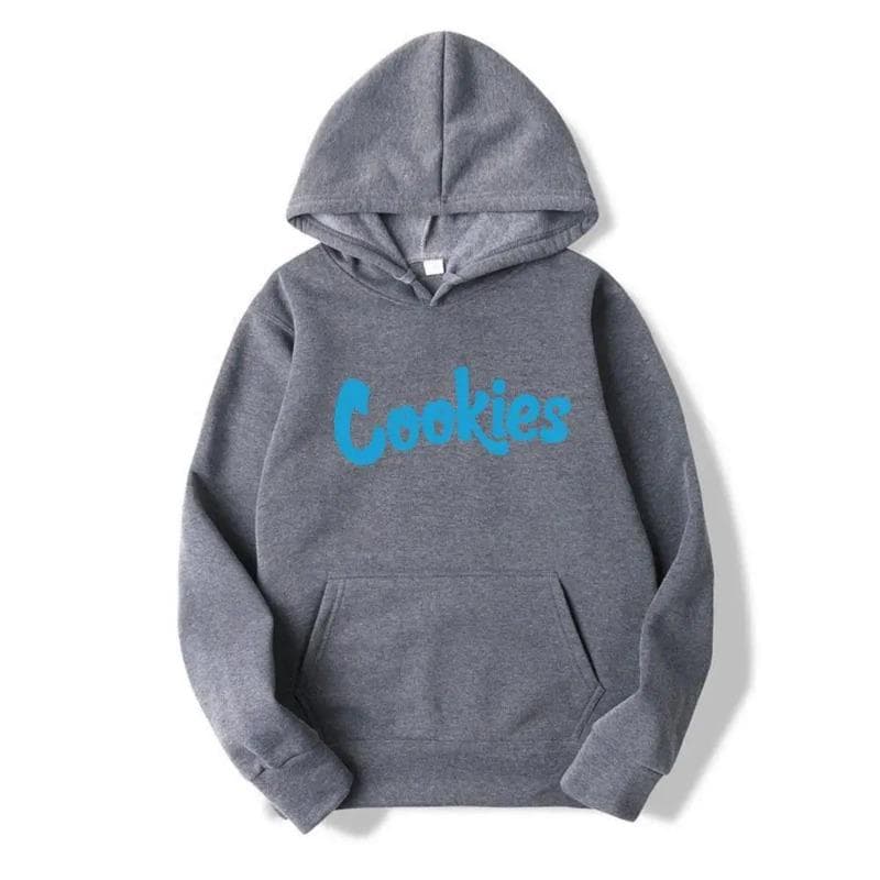 Cookies Printed Hooded Sweatshirt Trendy Men'S Women'S Pullover Hoodies & Sweatshirts Unisex XXXL dark grey