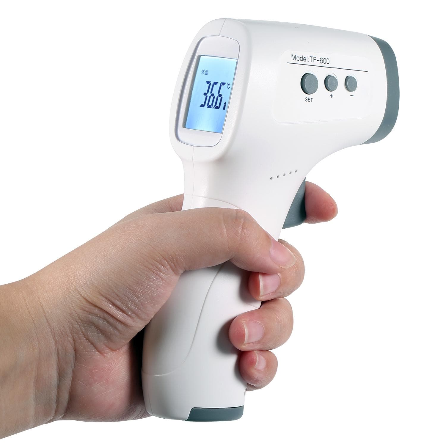 Non-contact IR Infrared Thermometer Forehead Digital Temperature Measurement LCD Digital Display Fast Measure Infrared Thermometer for Baby Kids Adult white