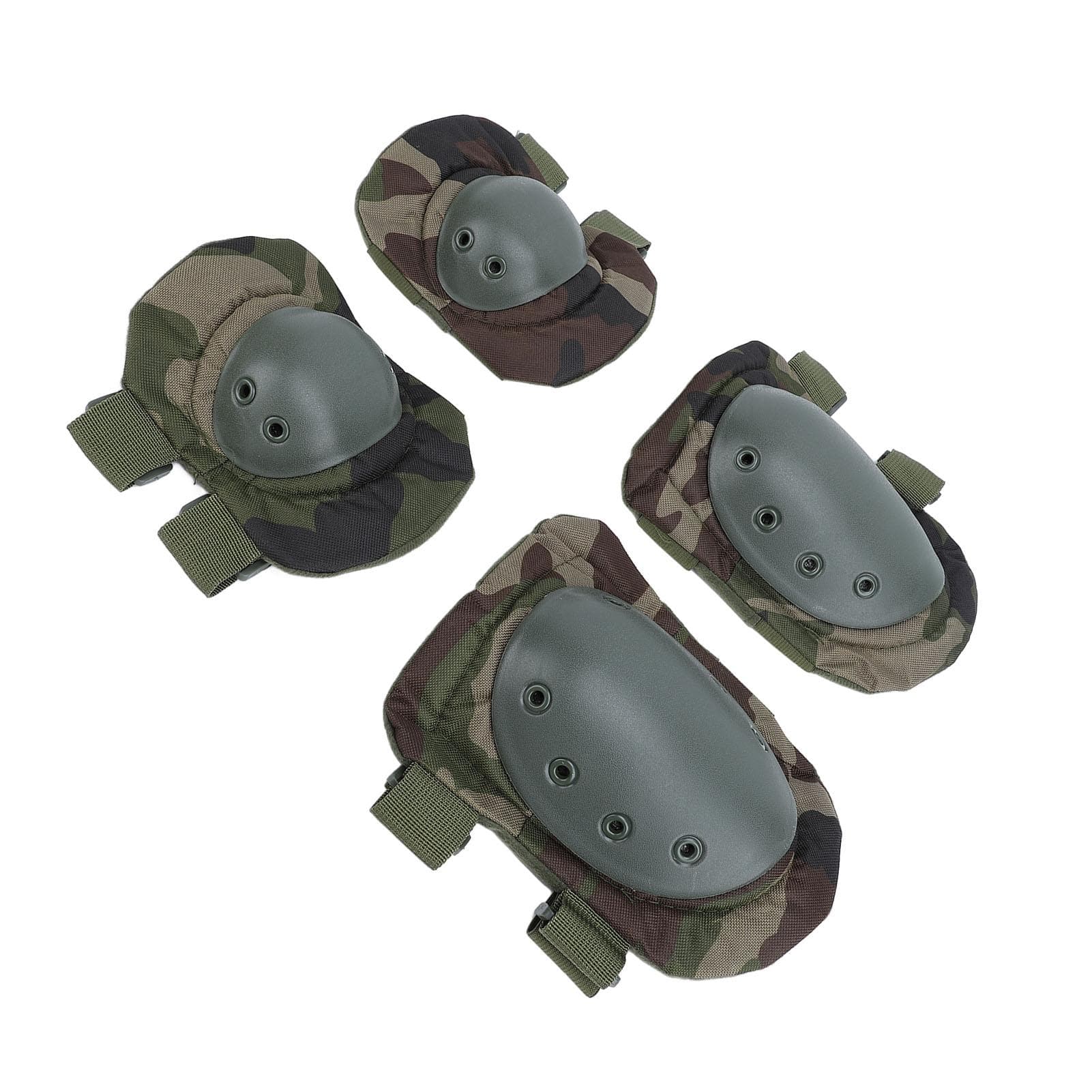 4PCS Set Knee and Elbow Protective Pad Green Color Knee Sleeves Elbow Protector Strap Set for