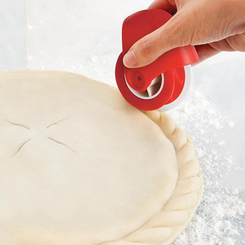 Pastry Pie Decoration Cutter Plastic Wheel Roller Noodle Pastry Lattice Cutter Baking Tool red